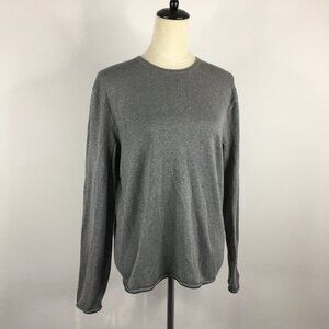 RAG & BONE Gray/Brown'ish Extrafine Merino Wool Linen Blend Knit Sweater